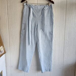 Nicole Miller Womens Blue And White Stripped Pants